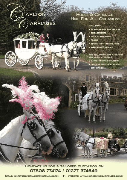 Carlton Carriages poster whites with address